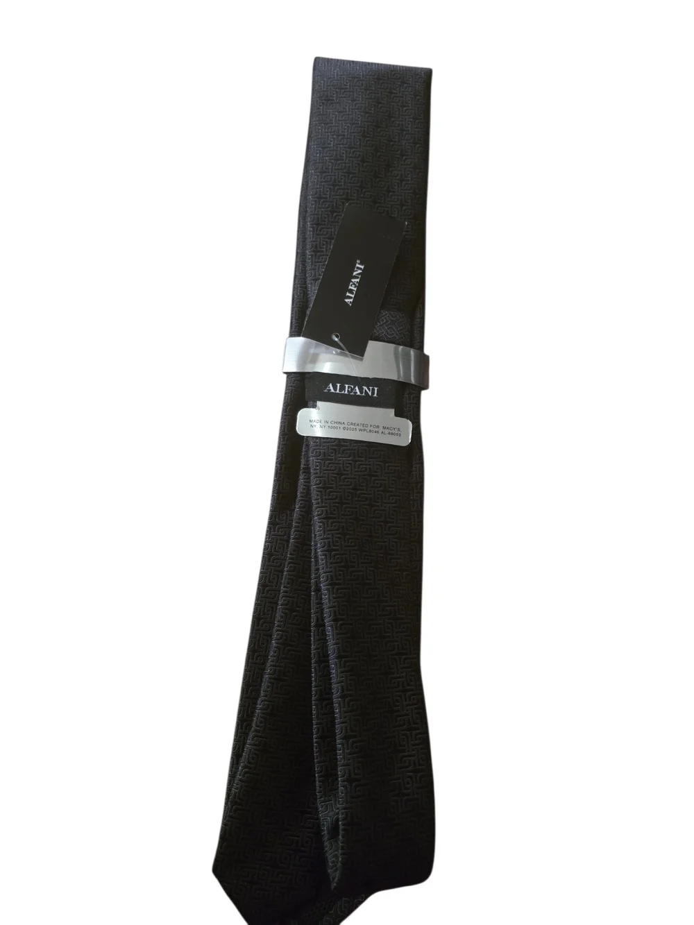 Alfani Men's Black Patterned Dress Tie